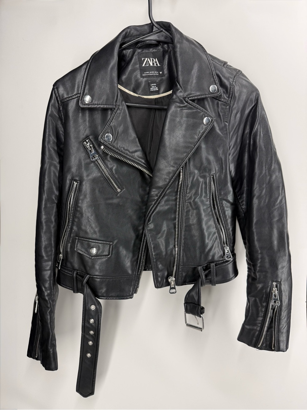 Zara vegan leather biker XS